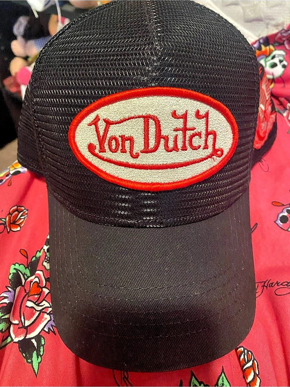 Von Dutch Black & Red Trucker Hat